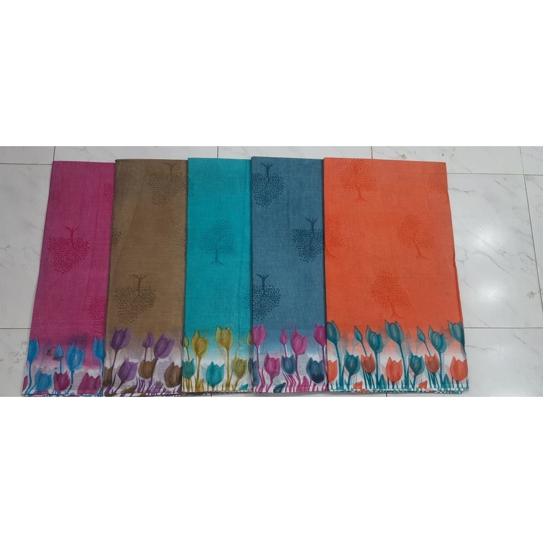 Low budget multicolor printed cotton saree in wholesale price(LBS-2023)