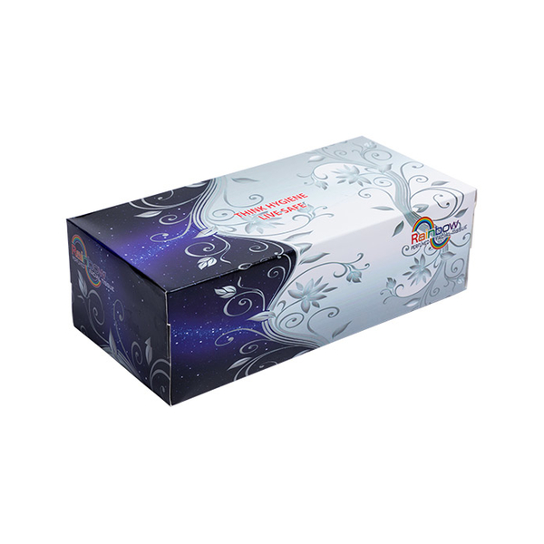 Rainbow Facial Tissue 200 Sheets (100 Pcs X 2 Ply) 300 GSM Swedish Board and Perfumed Tissue