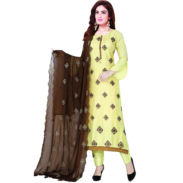 Embroidered Cotton Body Embroidered Pure Dupatta Beautiful 3pc in wholesale price