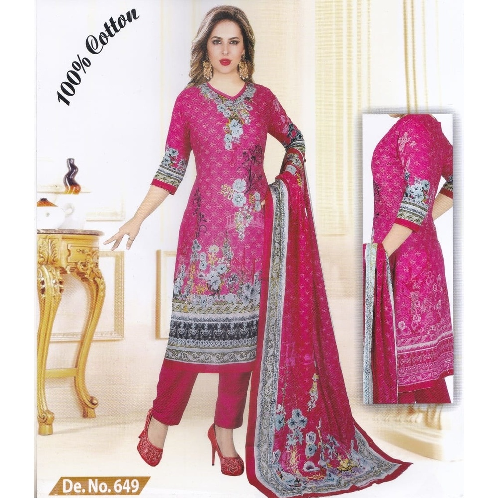 Unstiched Cotton Print Three Piece(Model No- 649)