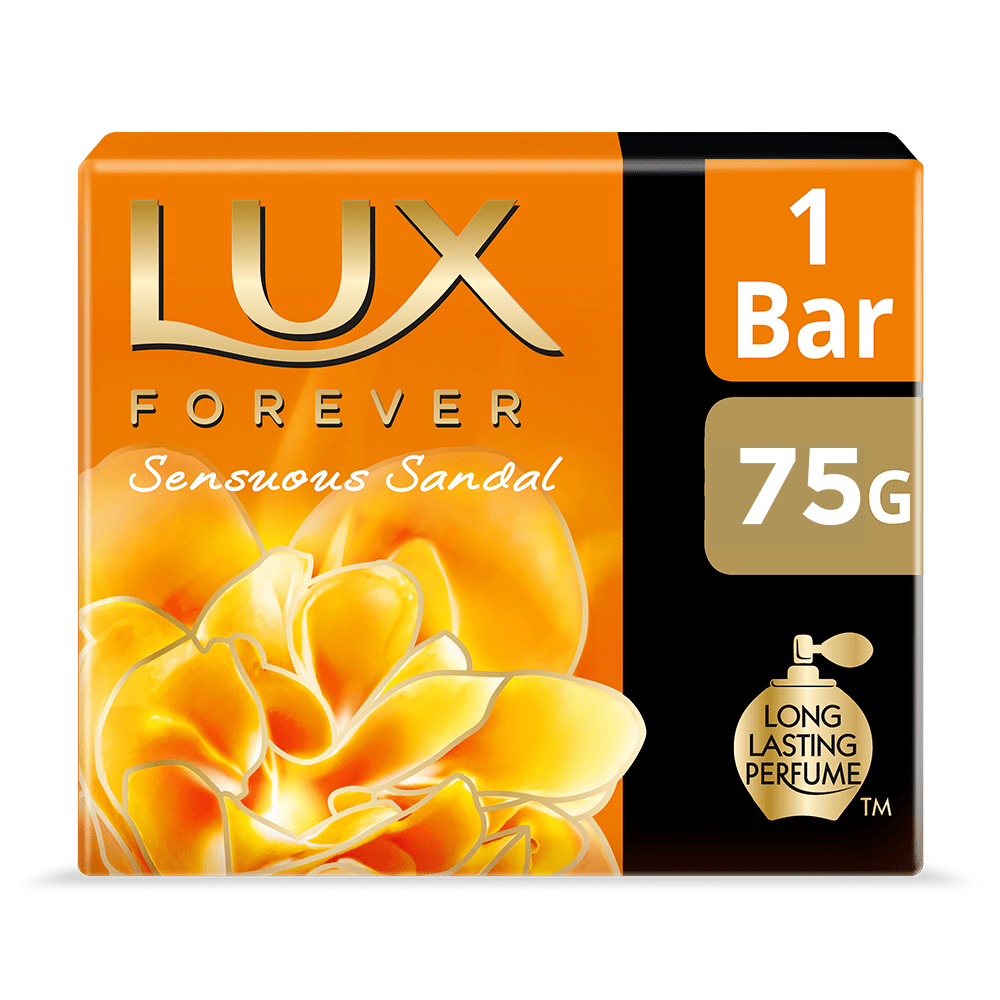 Lux Soap Bar Sensuous Sandal 75g, Long-lasting- addictively fragrant skin, Per Carton size 90 Piece