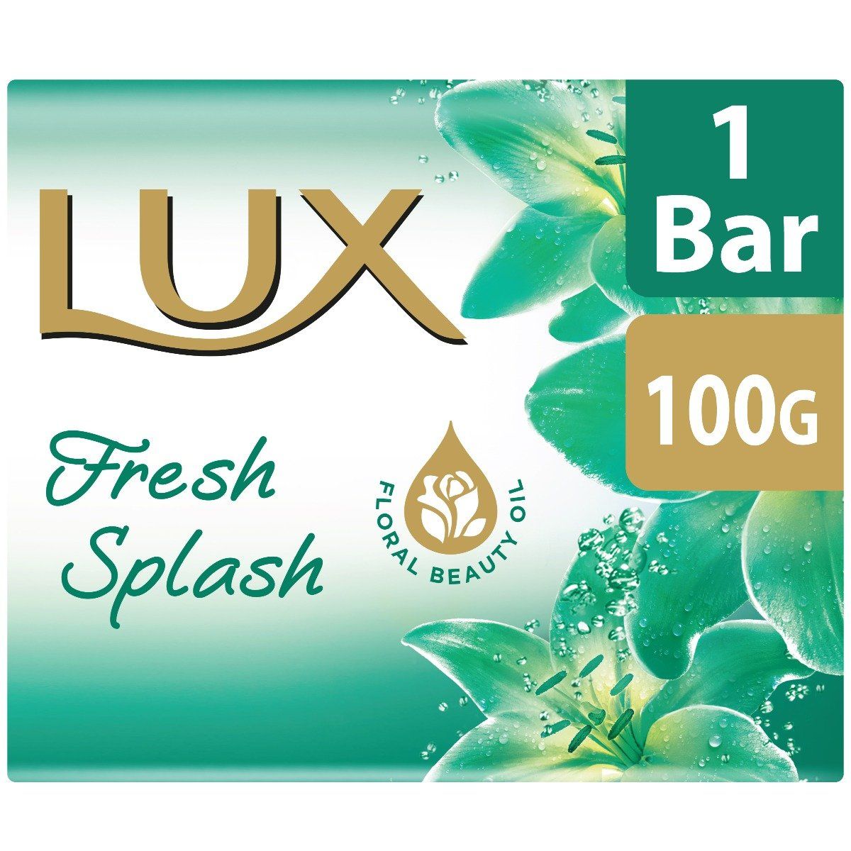 Lux Soap Bar Fresh Splash 100g, Exotic flowers and precious ingredients, Per Carton size 108 Piece