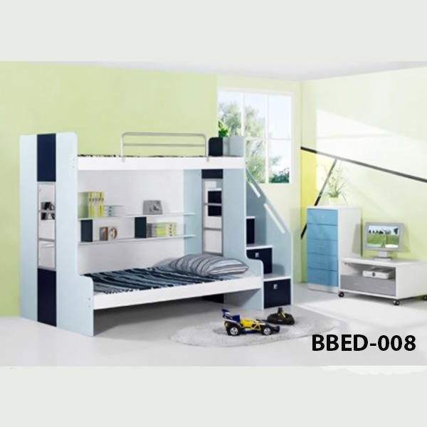 Modern Children Twin over Full Bunk Bed with Desk Model (008)