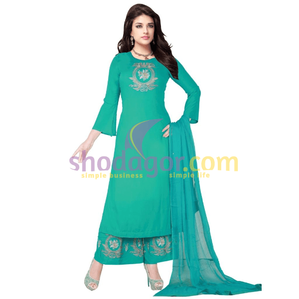 Wholesale Modern top selling Cotton Digital Printed Three piece with Embroidery work