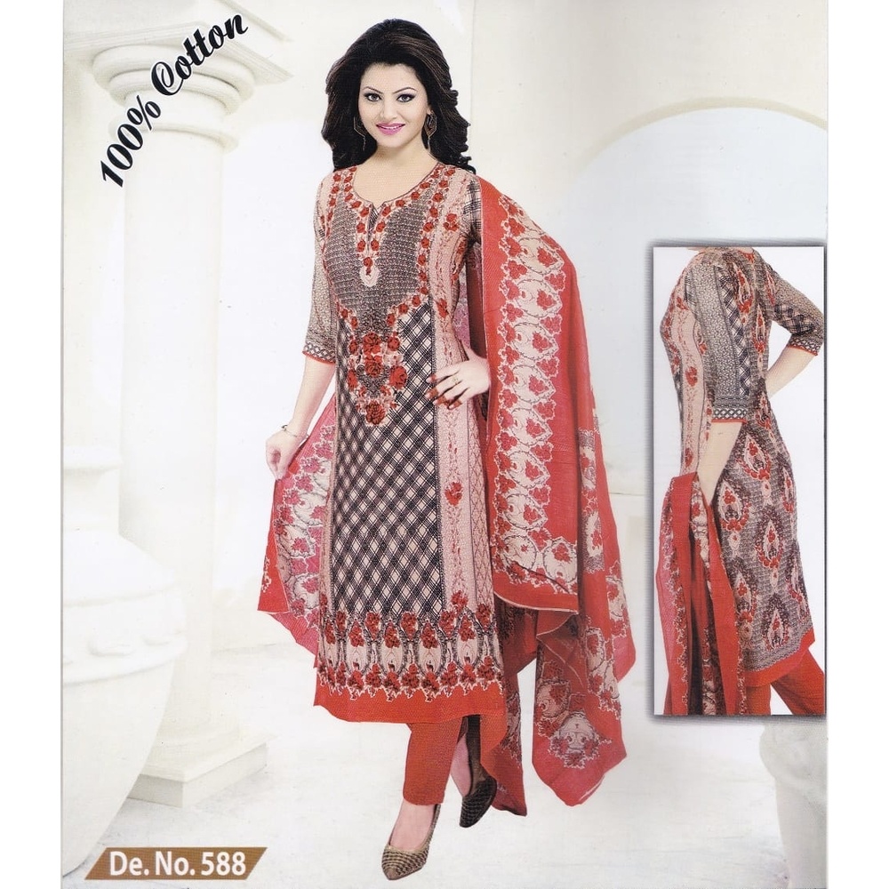 Unstiched Cotton Print Three Piece(Model No- 588)