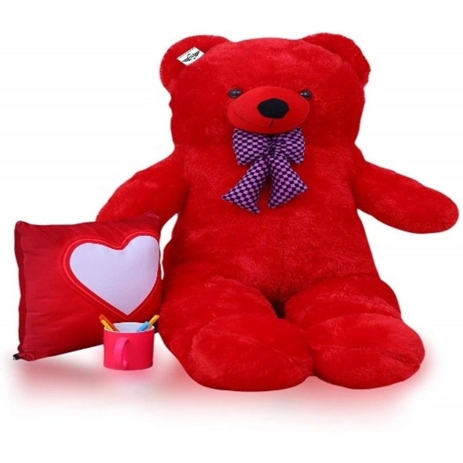 Soft & Cute Red Velvet Teddy With Bow Tie