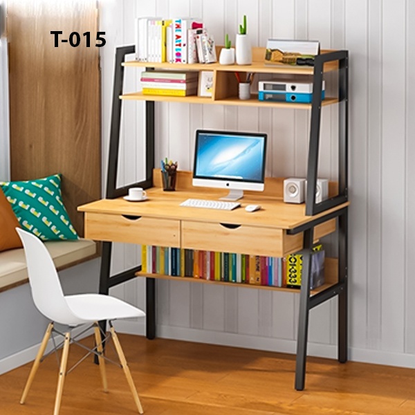 High-Quality desktop computer Table with Drawer PC Workstation Study Writing With Shelves Model (015)