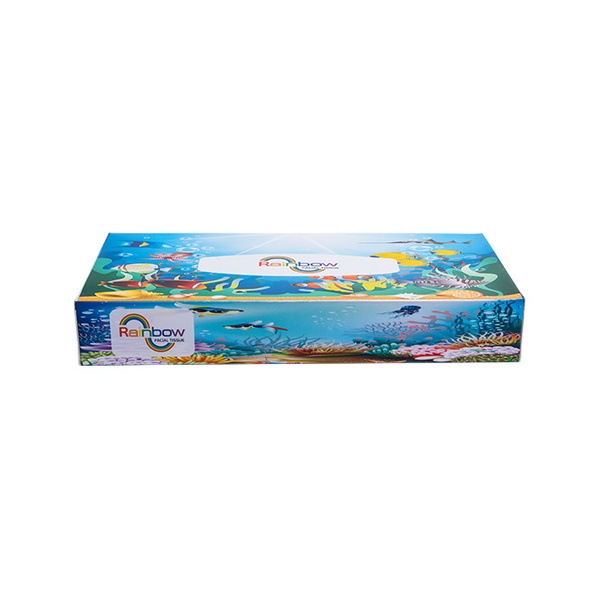 Rainbow Facial Tissue 60 Sheets (30Pcs x 2 Ply) 300 GSM Swedish Board Perfumed Tissue