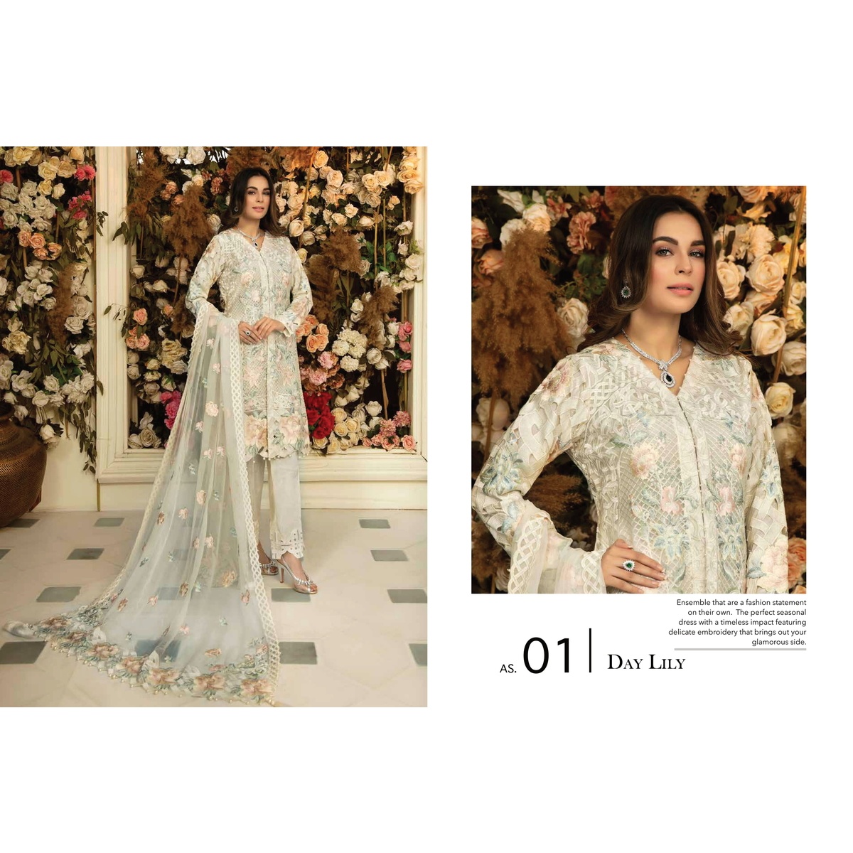 Adan Libas Rosa Blanca Luxury Embroidered Collection -Per Set -8 suit