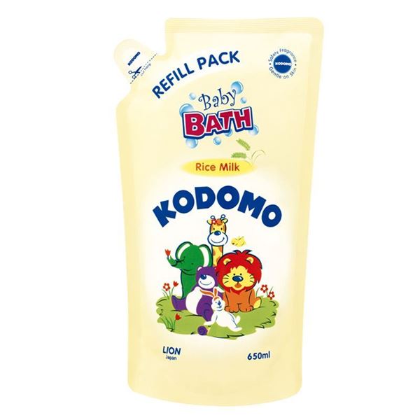 Kodomo Baby Bath Mild & Natural, Moisturizing and Rice Milk Refill pack 650ml