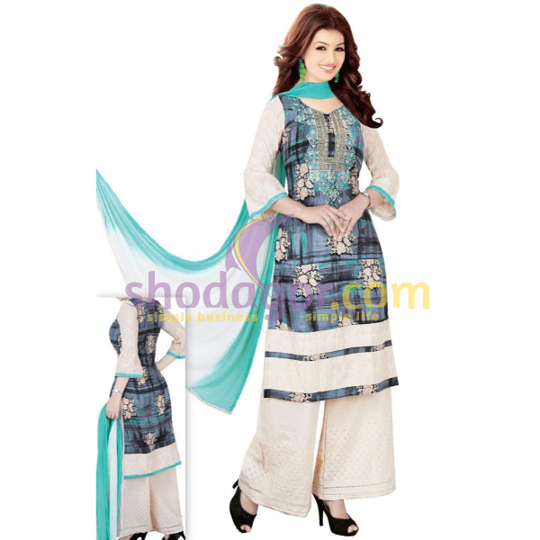 Wholesale Modern Cotton Digital Printed Three piece with Embroidery work