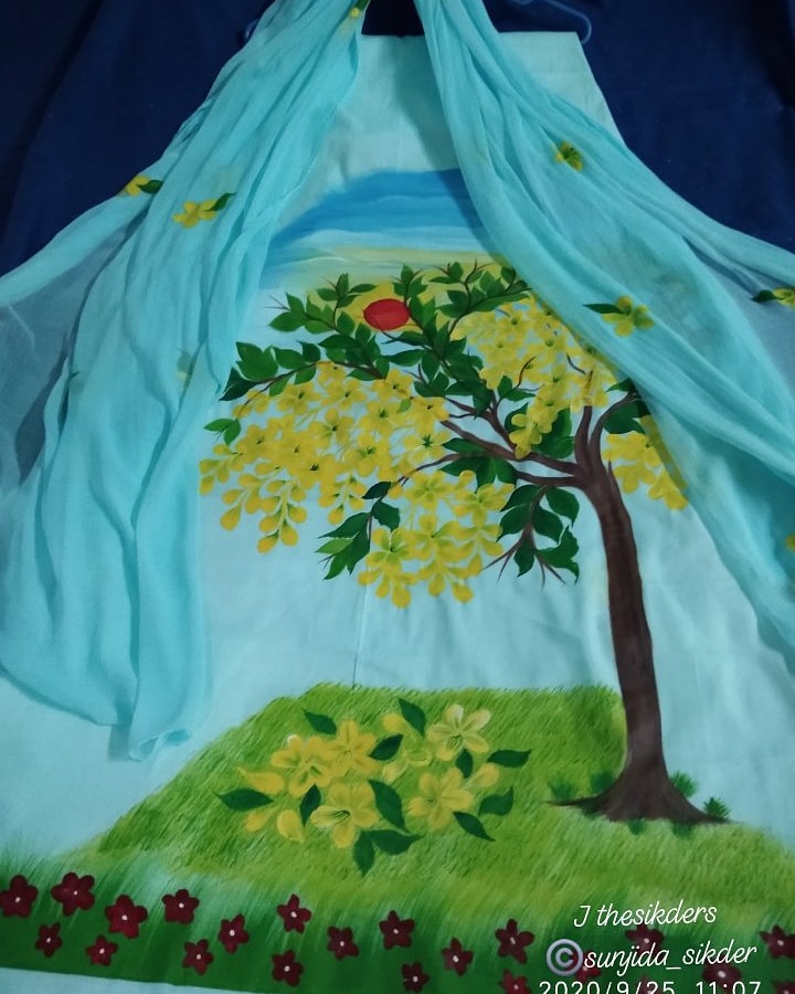 Hand Painted Georgette Dopatta