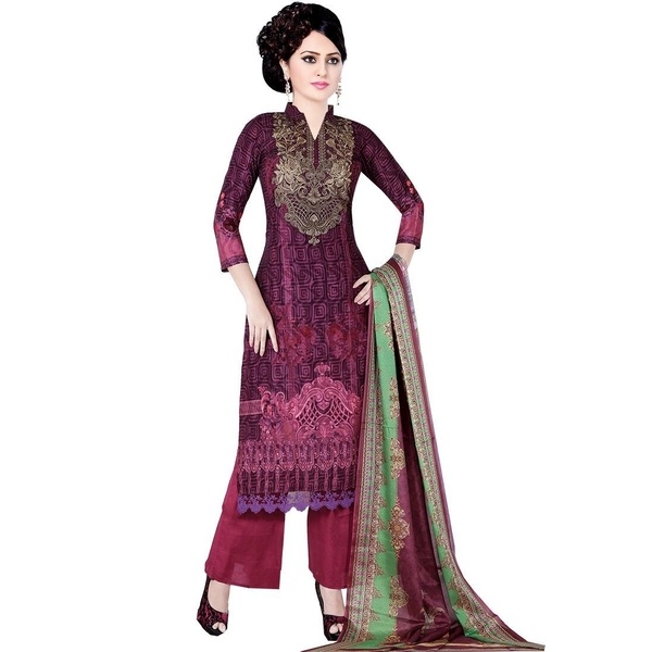 100% Cotton Three Pieces with Modern Embroidery work for Girls Wholesale