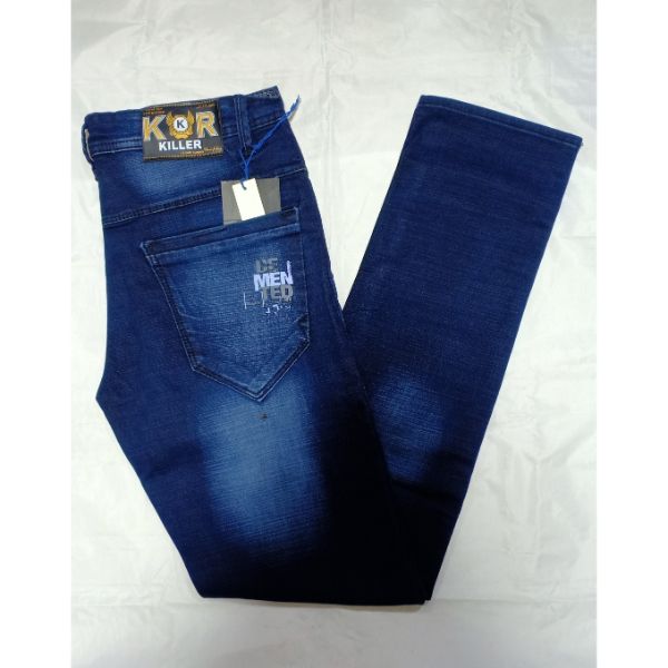 Male Denim High quality Logo Light Blue Mens Jeans Pants