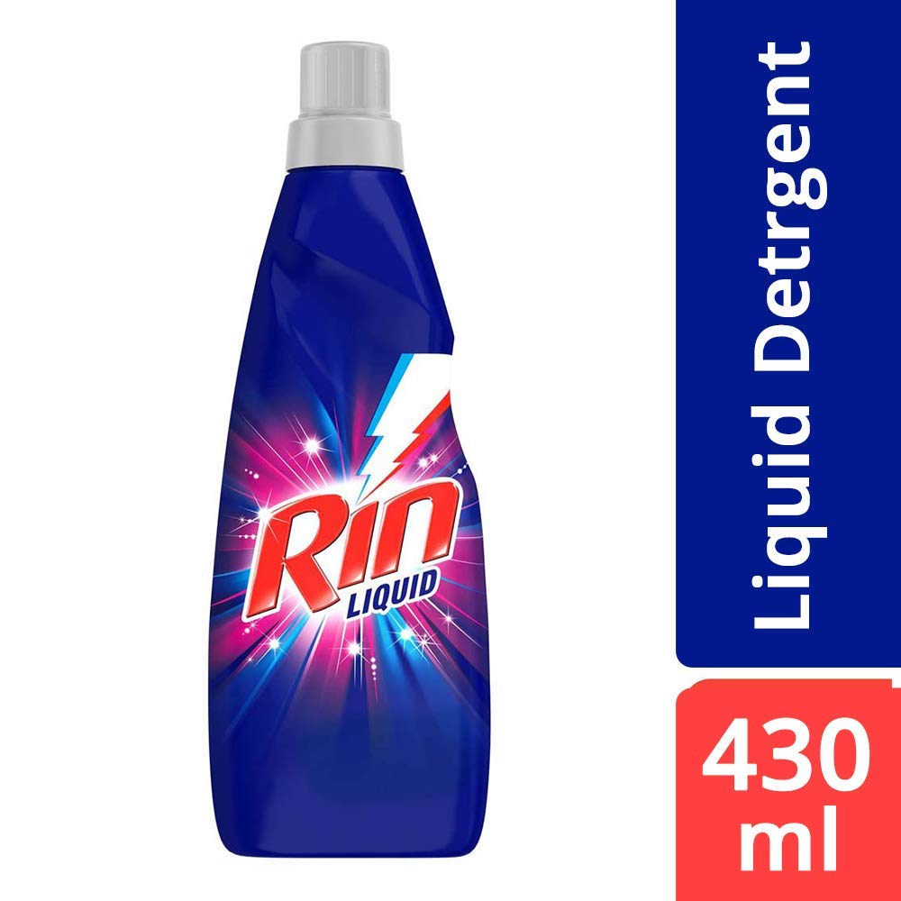 Rin Washing Liquid 430ml, Dazzling bright and whites, For hand wash and machine wash- Per Carton size 20 piece