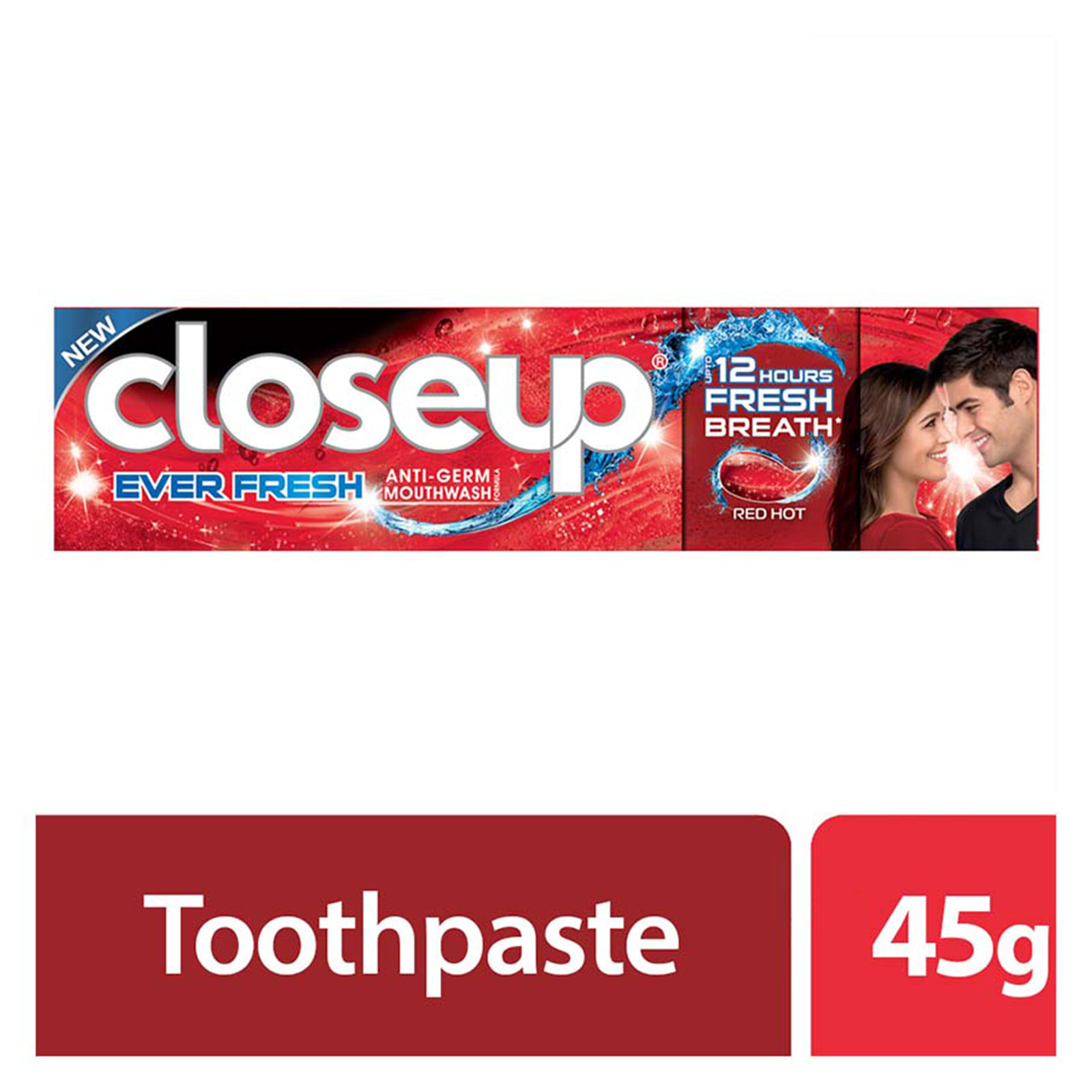 Closeup Toothpaste Red Hot- 45g, Awesome Freshness for up to 12 Hours, Per Carton size 72 Piece