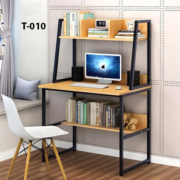 High-Quality materials Computer Desk With 2 Shelves PC Workstation Study Table Home & Office Model (010)