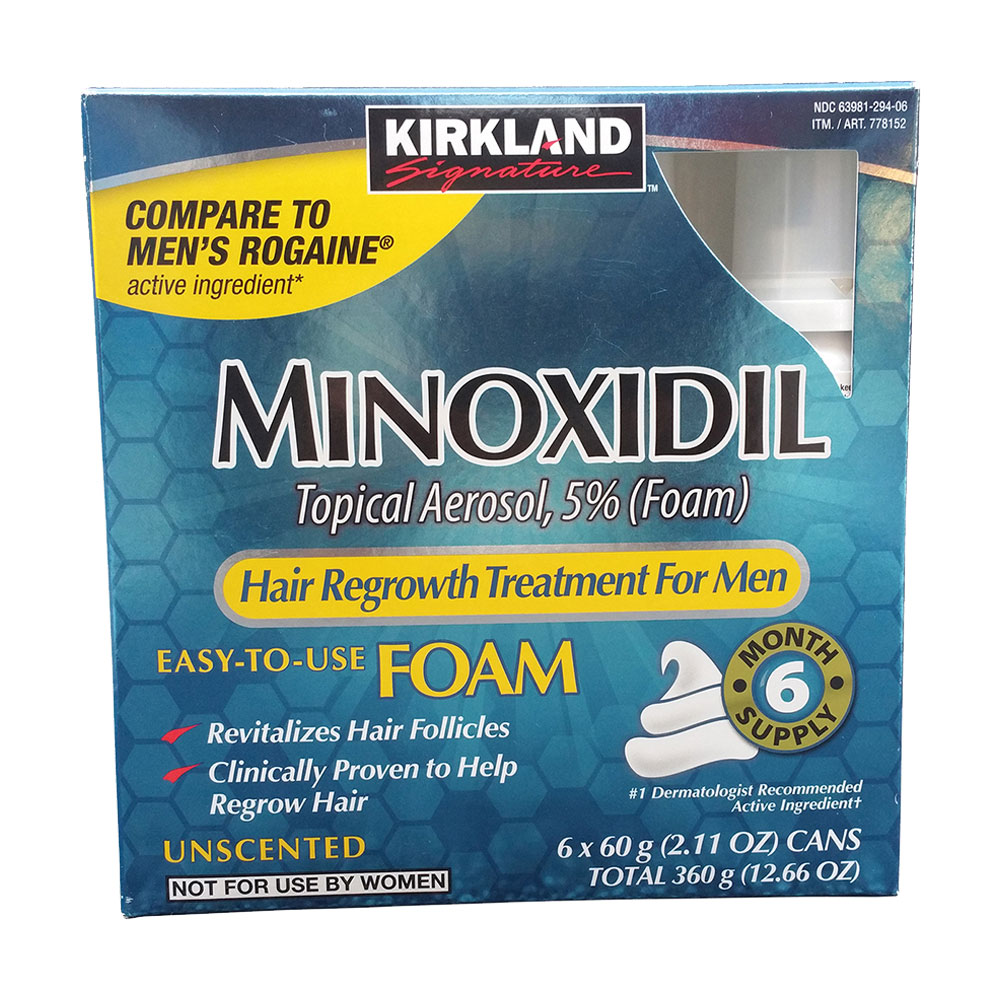 Kirkland Minoxidil 5% Foam Hair re- growth treatment for men ( 6 months supplements)