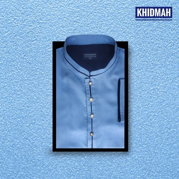 KHIDMAH Saton Lilen men's fashionable Punjabi