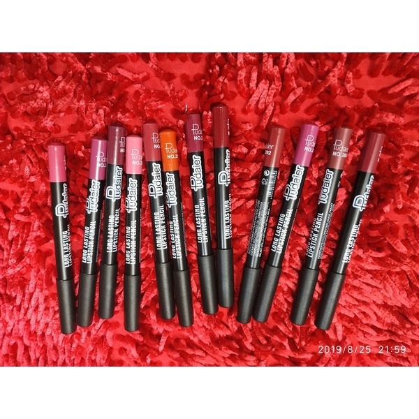Pudaier 12 Pcs Set Lip Liner Pencil Lot Waterproof Long Lasting Matte Lipstick Lip Pen Makeup Lipstick Pencil Beauty Lips Kit