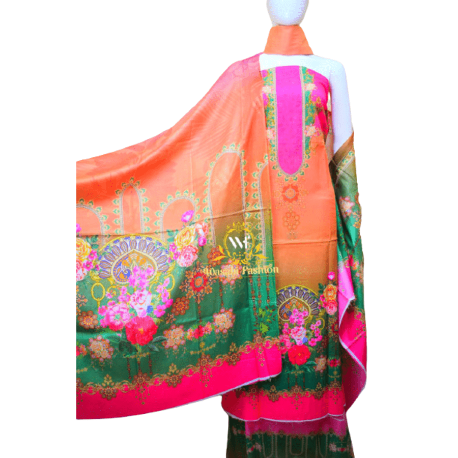 100% Original Pakistani Swiss Cotton Dupatta Fully Digital Printed Pant Cotton