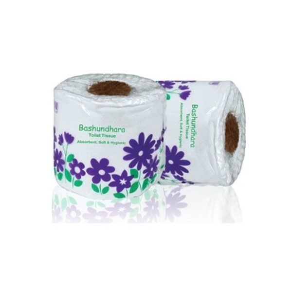 Bashundhara Toilet Tissue Color/Specification: Regular white , 172 sheets x 2 ply- 100% Virgin Pulp Material , Non-perfume