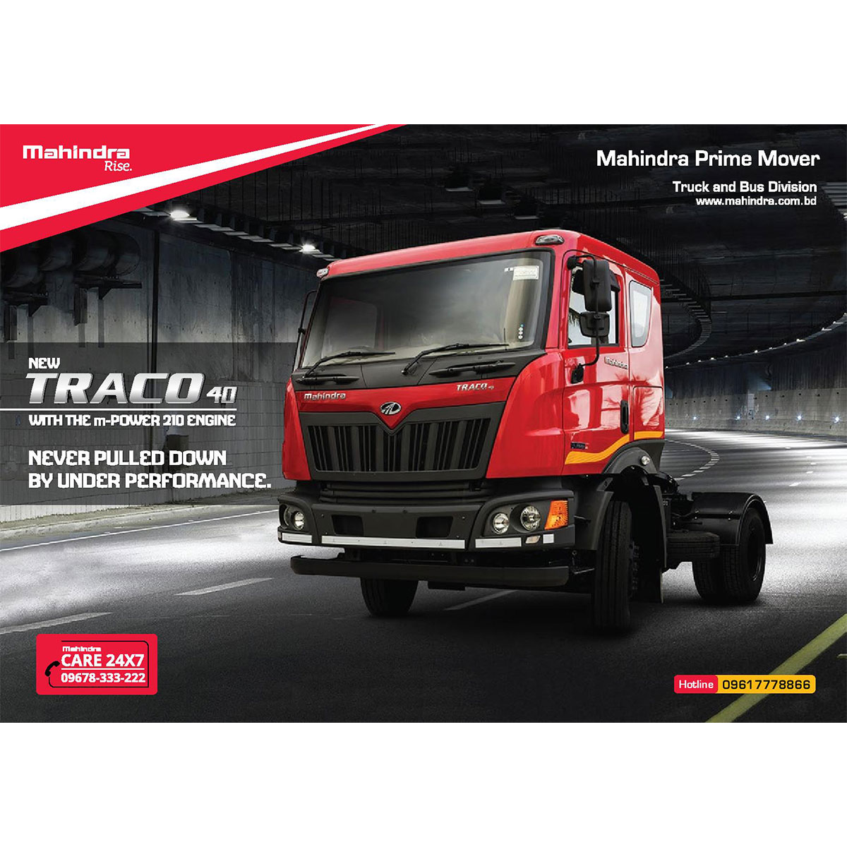 Mahindra Traco 40 202- with the M power 210 engine, Easy maintenance- inline 6 cylinders, Best in class fuel efficiency- Steel made comfortable cabin, Premium products from Mahindra
