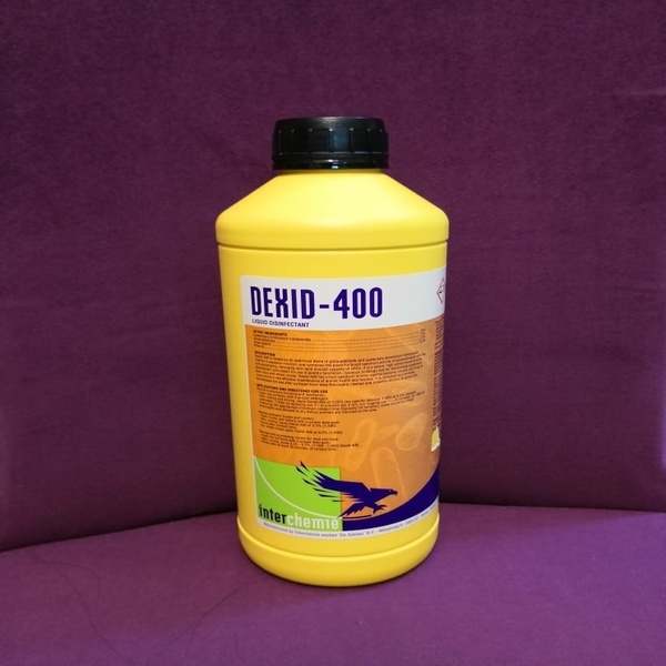 Dexid - 400 liquid Disinfectant for fog machine one liter bottle manufacture by interchemie Holland