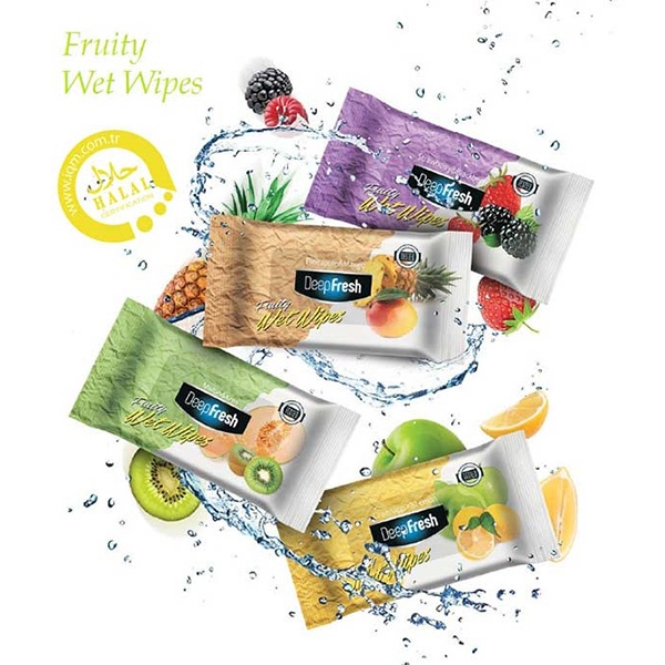 ORIGINAL DEEP FRESH Fruity Pocket Wet Wipes Wipes (Green Mango & Pineapple) Imported From Turkey