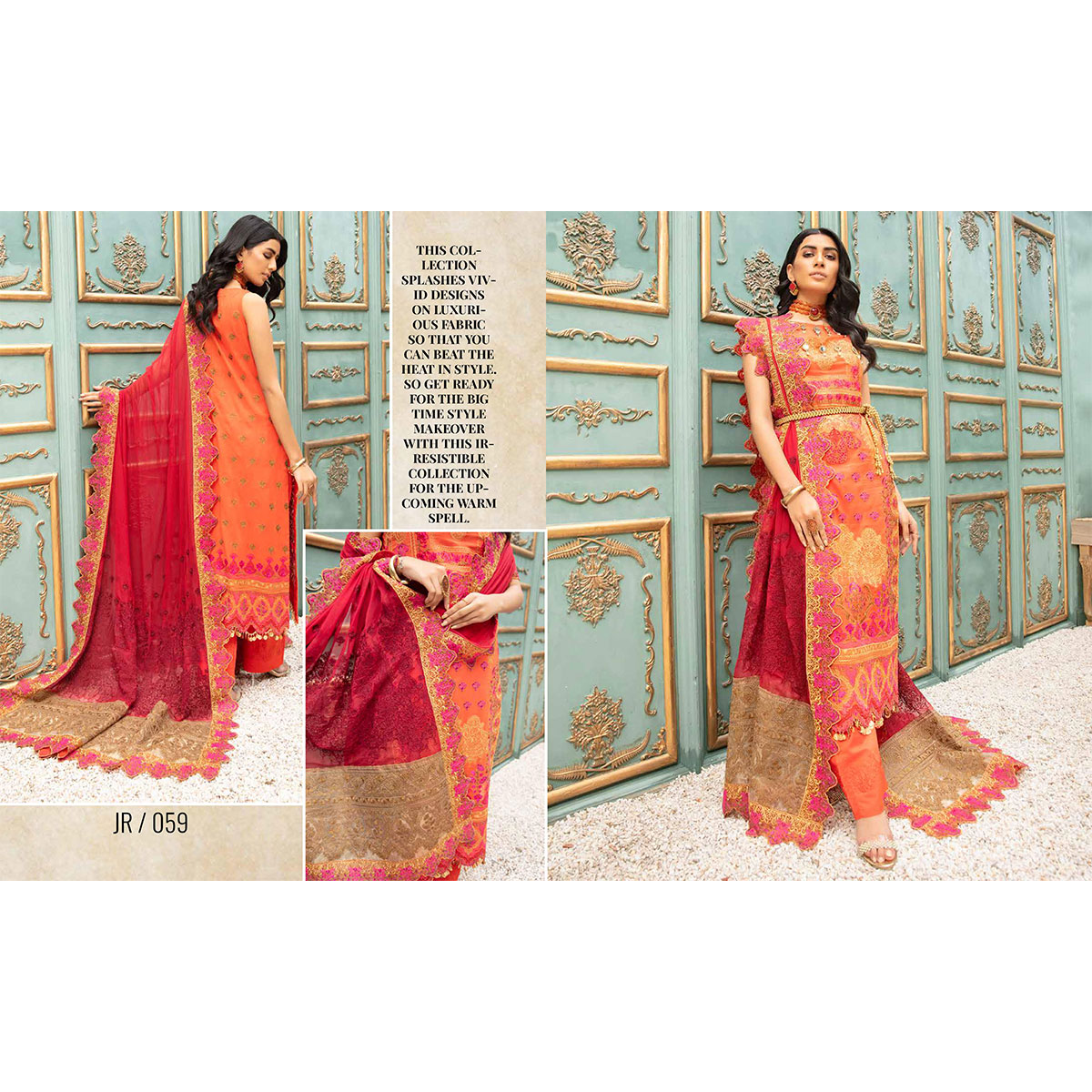 JOHRA GOLD Swiss Voile Embroidered Collection Vol: 01 -Per Set - 14 Piece Suit