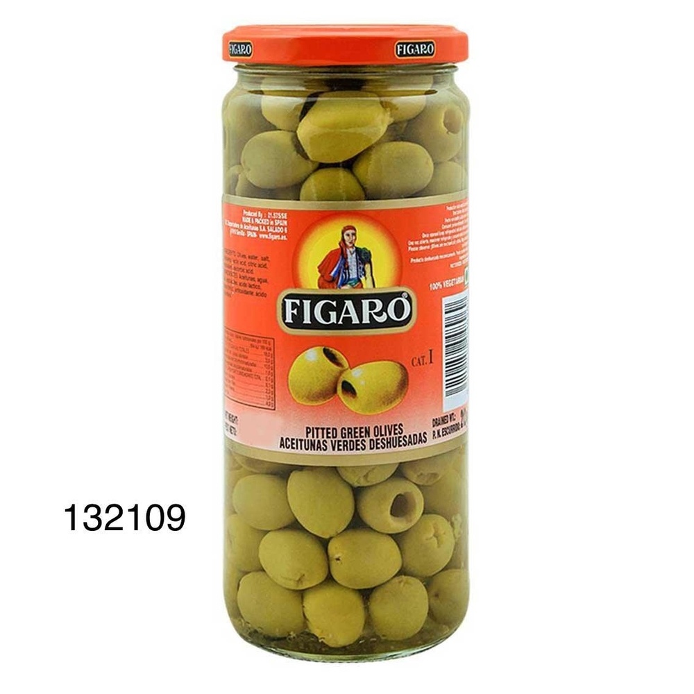 FIGARO Pitted Green Olives 340gm
