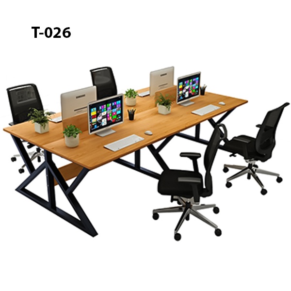 High-Quality Office Work Station for four people work a simple table Model (026)