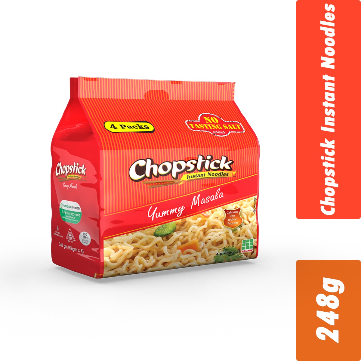 Chopstick- Instant Noodles- Yummy Masala- Per Carton 24 Pieces- 248g