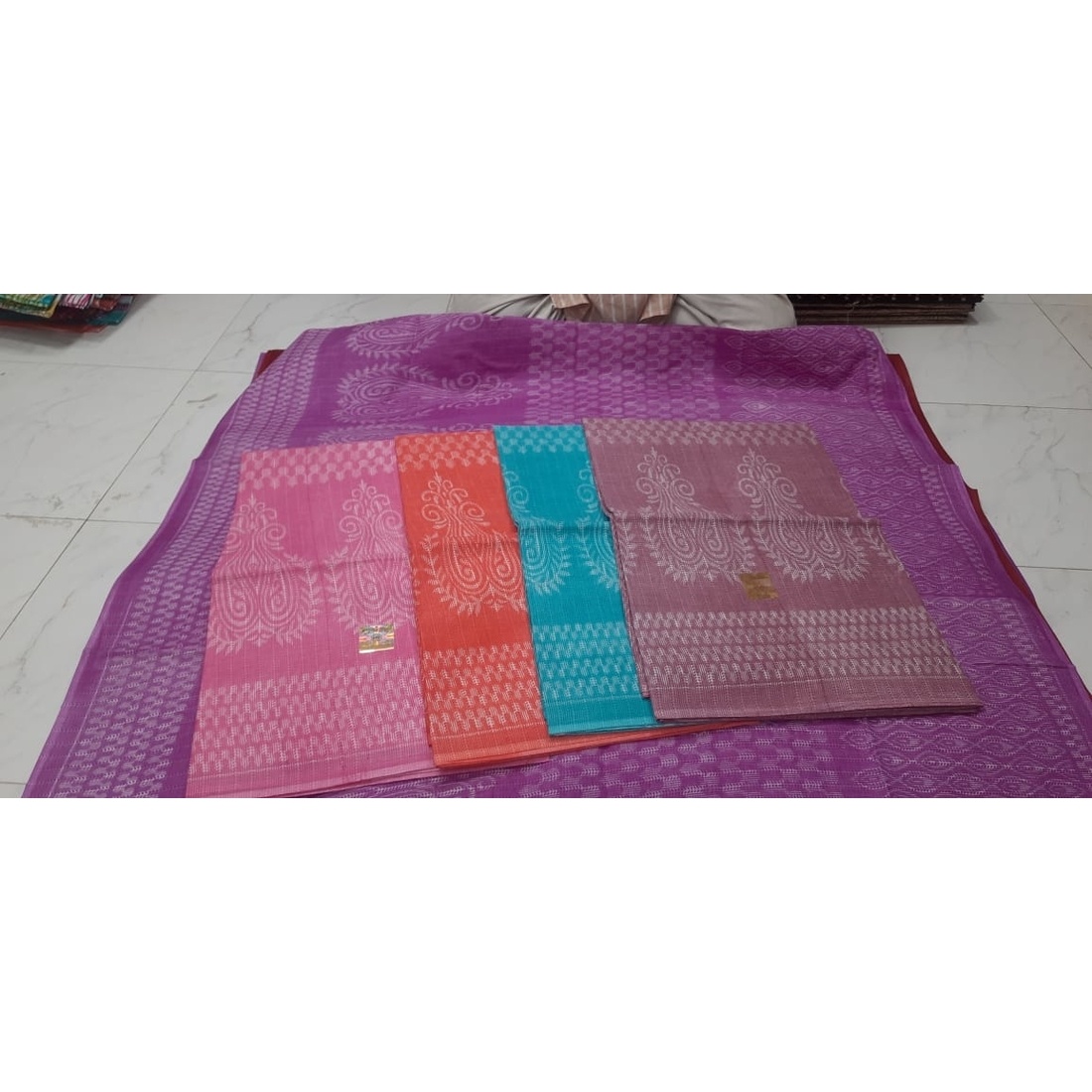 Low budget multicolor printed cotton saree in wholesale price(LBS-2026)