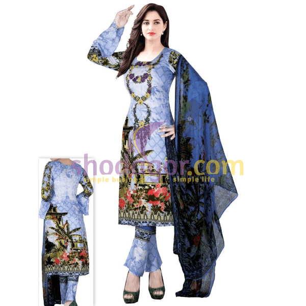 Georgette Embroidery Digital printed modern design three piece For Wholesale