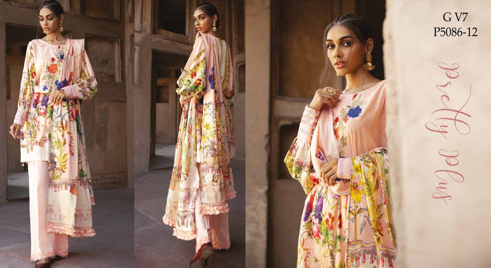 Gulbano unstitched embroidered lawn collection Volume-7