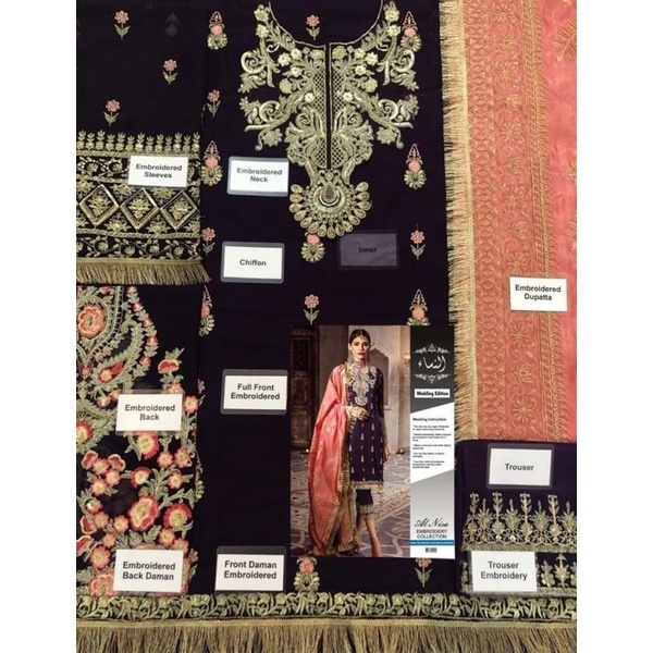 Anaya's Wedding Edition - Chiffon Unstitched 3pcs