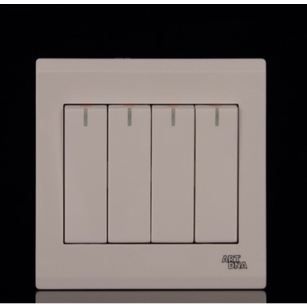 European Standard ART DNA E-3 Series 4 Gang 1 way Switch