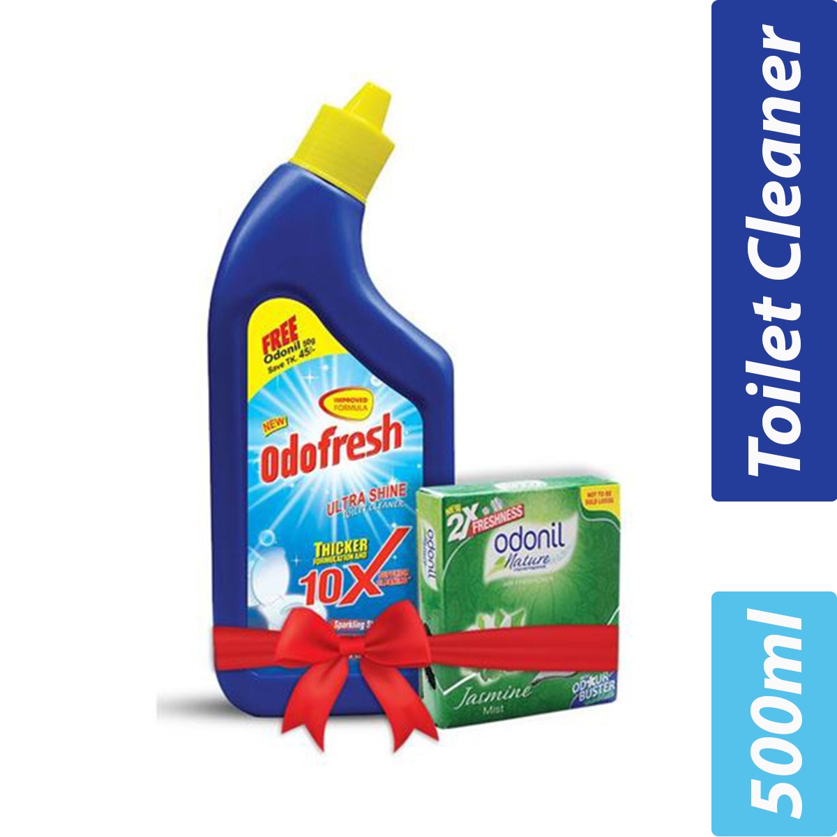 Dabur- Odofresh Ultra Shine Toilet Cleaner- Odonil Natural Air Freshener 50g Free- Per Case 24 Bottles- 500ml