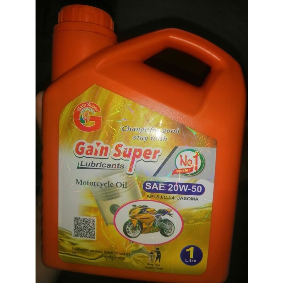 GAIN Super No 1 Lubricants 1 Litre Multi Grade Engine Oil 20W-50