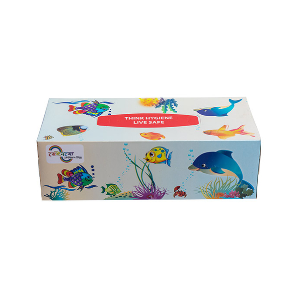 Rainbow Facial Tissue 240 Sheets (120 Pcs X 2 Ply) 300 GSM Swedish Board and Perfumed Tissue