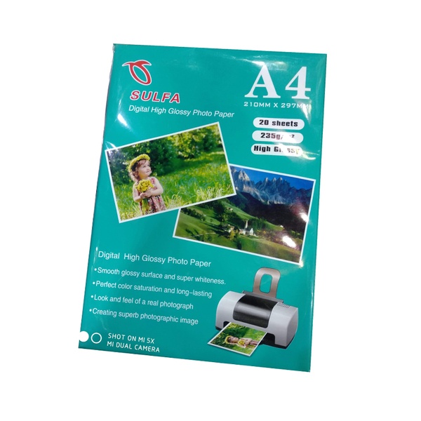 Best Quality SULFA Digital High Glossy Photo Paper A4 - 235gsm