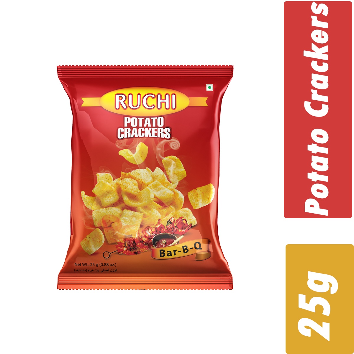 Ruchi Potato Crackers Bar B-Q- Per Carton 96 Pieces- 25g