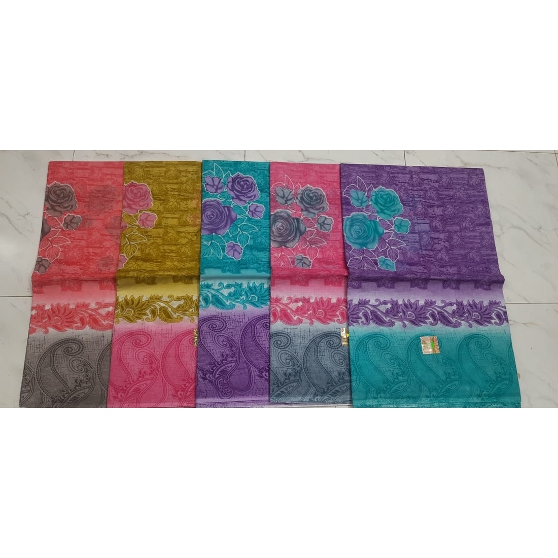 Low budget multicolor printed cotton saree in wholesale price(LBS-2008)