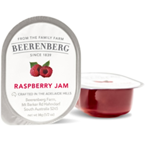 BEERENBERG RASPBERRY JAM 14G PLASTIC TUBE IMPORTED FROM AUSTRALIA