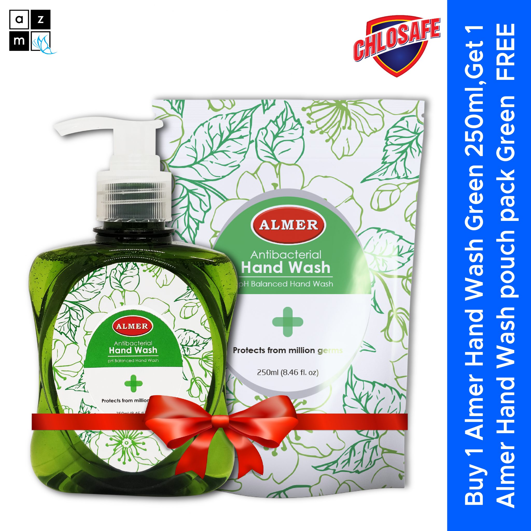 ALMER Hand Wash 250ml with FREE ALMER Hand Wash Pouch Pack 250ml