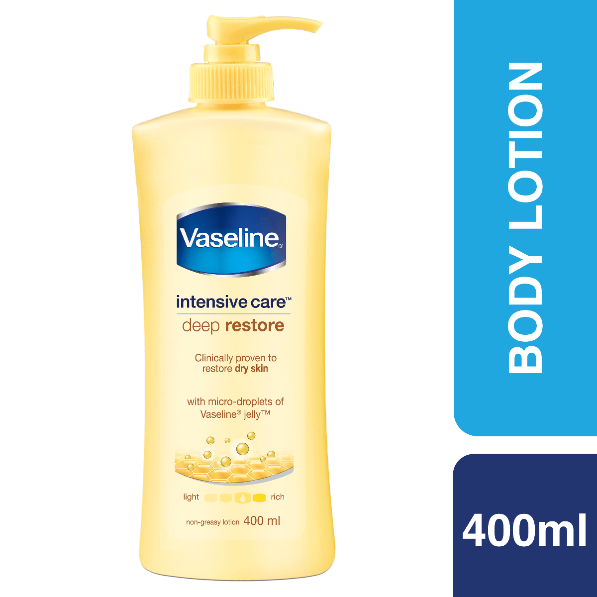 Vaseline Intensive Care Deep Restore with pure Oat extract Body Lotion- Per Carton 12 Pieces- 400ml