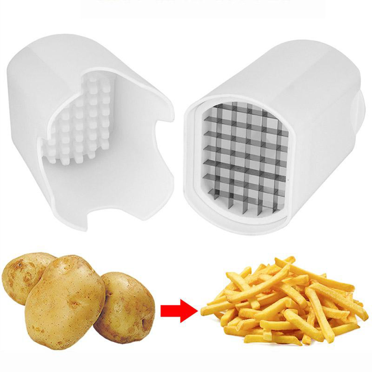 Supreme Quality Potato Chipper Potato Veggie Chopper - Best for French Fries & Apple Slices - Potato Chips Waffle Maker