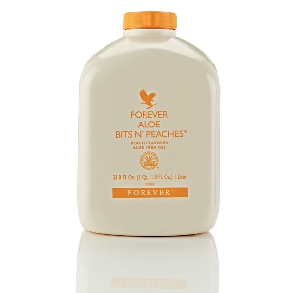 FOREVER ALOE BITS N PEACHES (1 Liter) PEACH Flavored Aloe Vera Gel