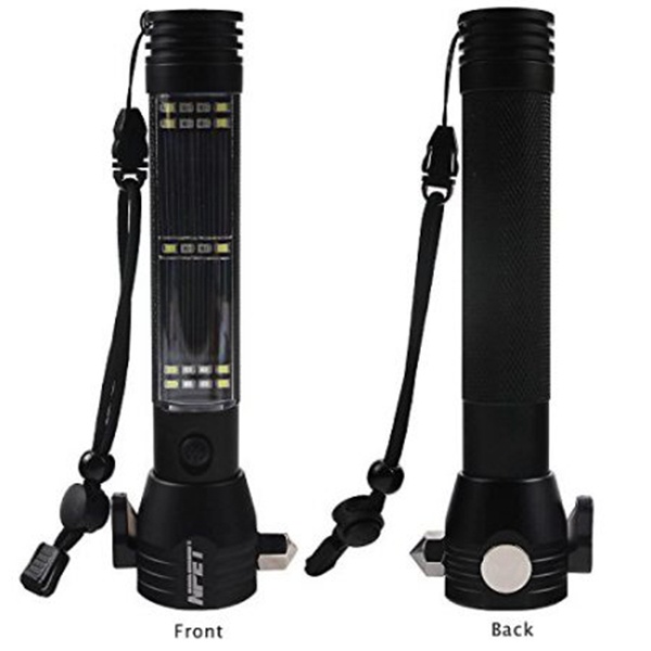 Digital Smart Multi-Functional Solar power Rechargeable LED Torch – Black